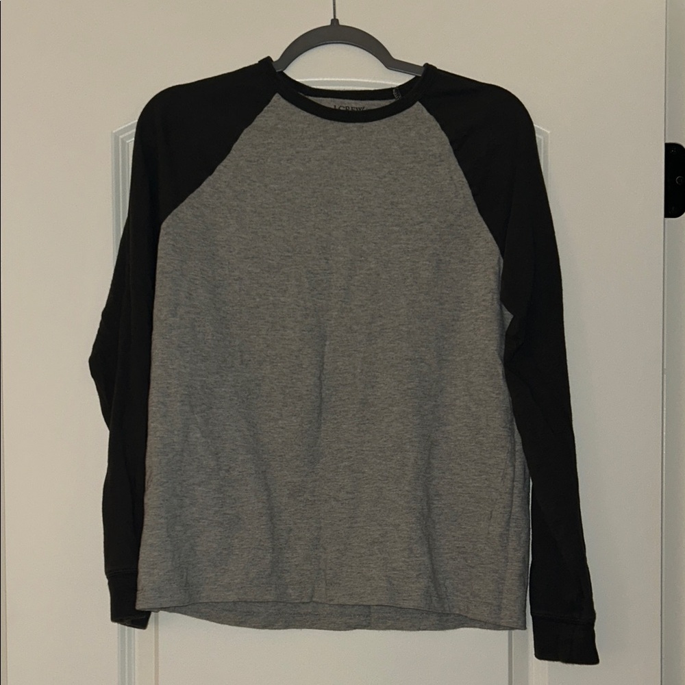 Grey & Black Raglan Long Sleeve Tee